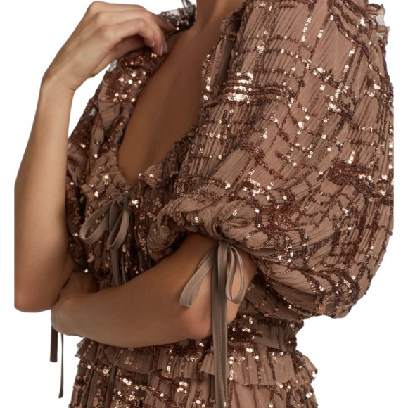 En Saison Brown Sequin-Embellished Mini Dress – Size Large, NWT - Picture 5 of 14